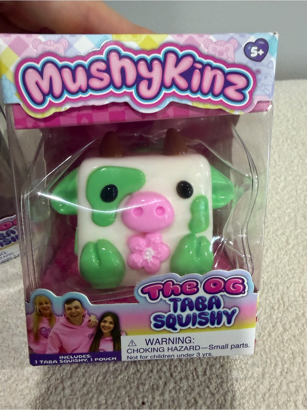The OG Taba Squishy Kids Toy - Brown Bear with Chocolate and White/Green Cow - Picture 3 of 7